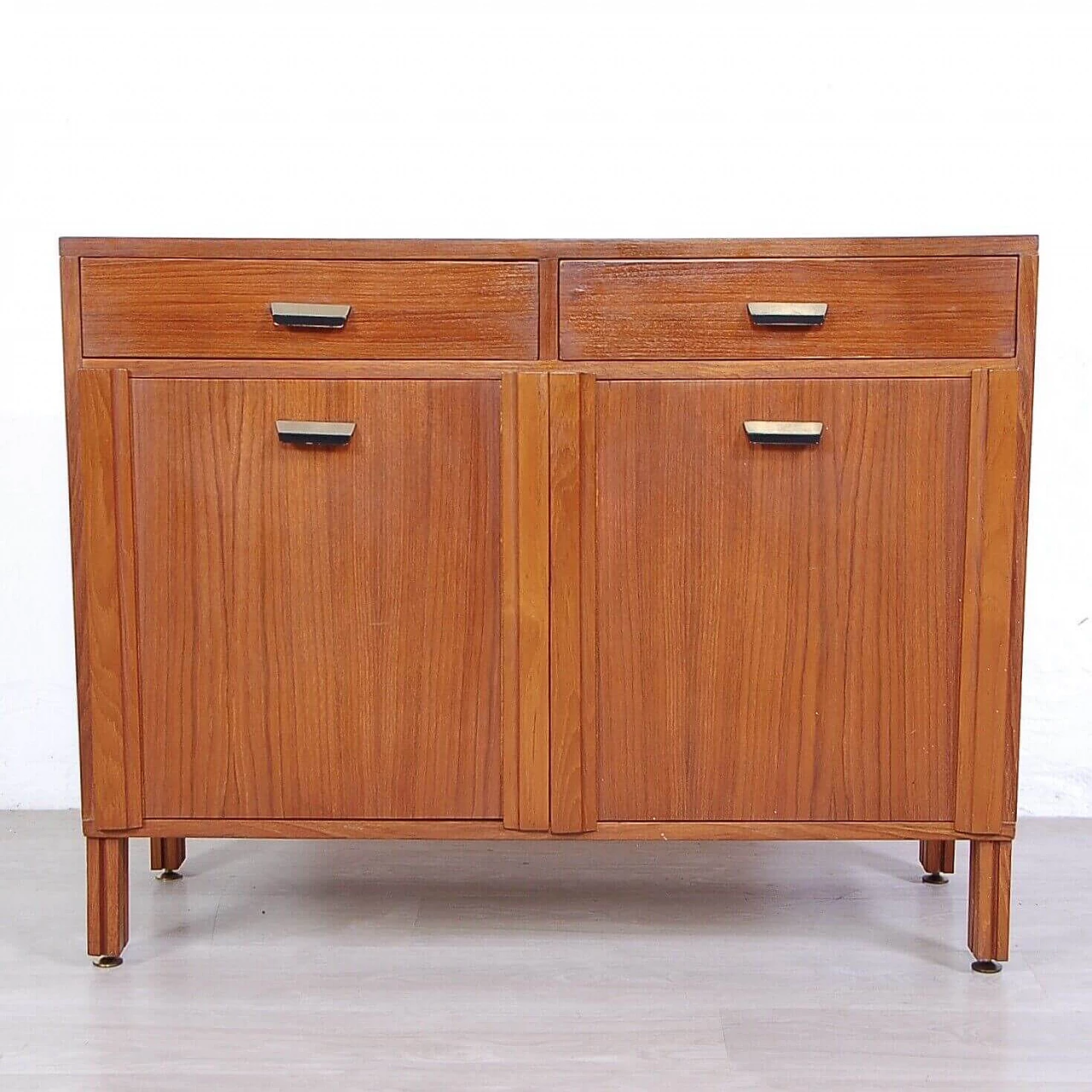 Danish wooden cabinet with 2 doors and 2 drawers, 1960s 1