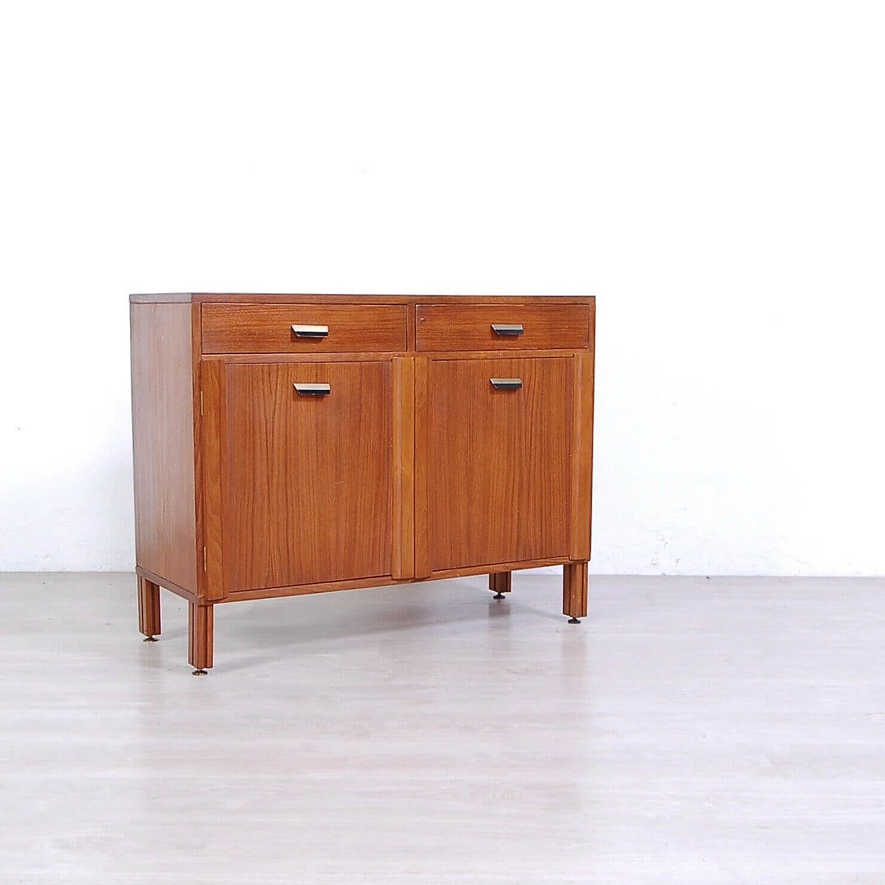 Danish wooden cabinet with 2 doors and 2 drawers, 1960s 7