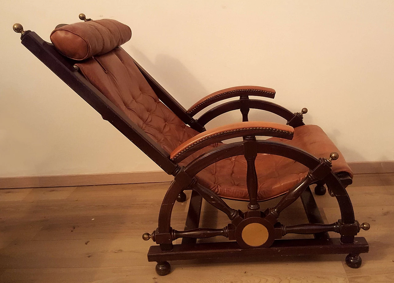 The Great-Eastern Liverpool 1811 red leather and mahogany armchair, 1960s 5