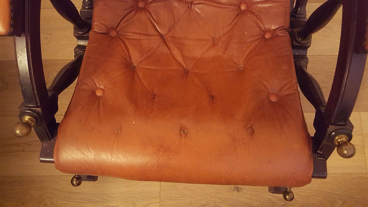 The Great-Eastern Liverpool 1811 red leather and mahogany armchair, 1960s 11