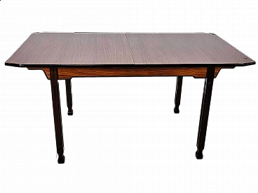 Scandinavian-style extending dining table in walnut and ebony, 1970s