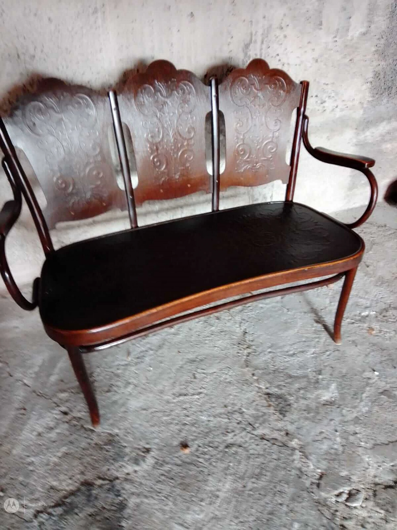 Panca a tre posti in faggio curvato di Thonet, fine '800 12