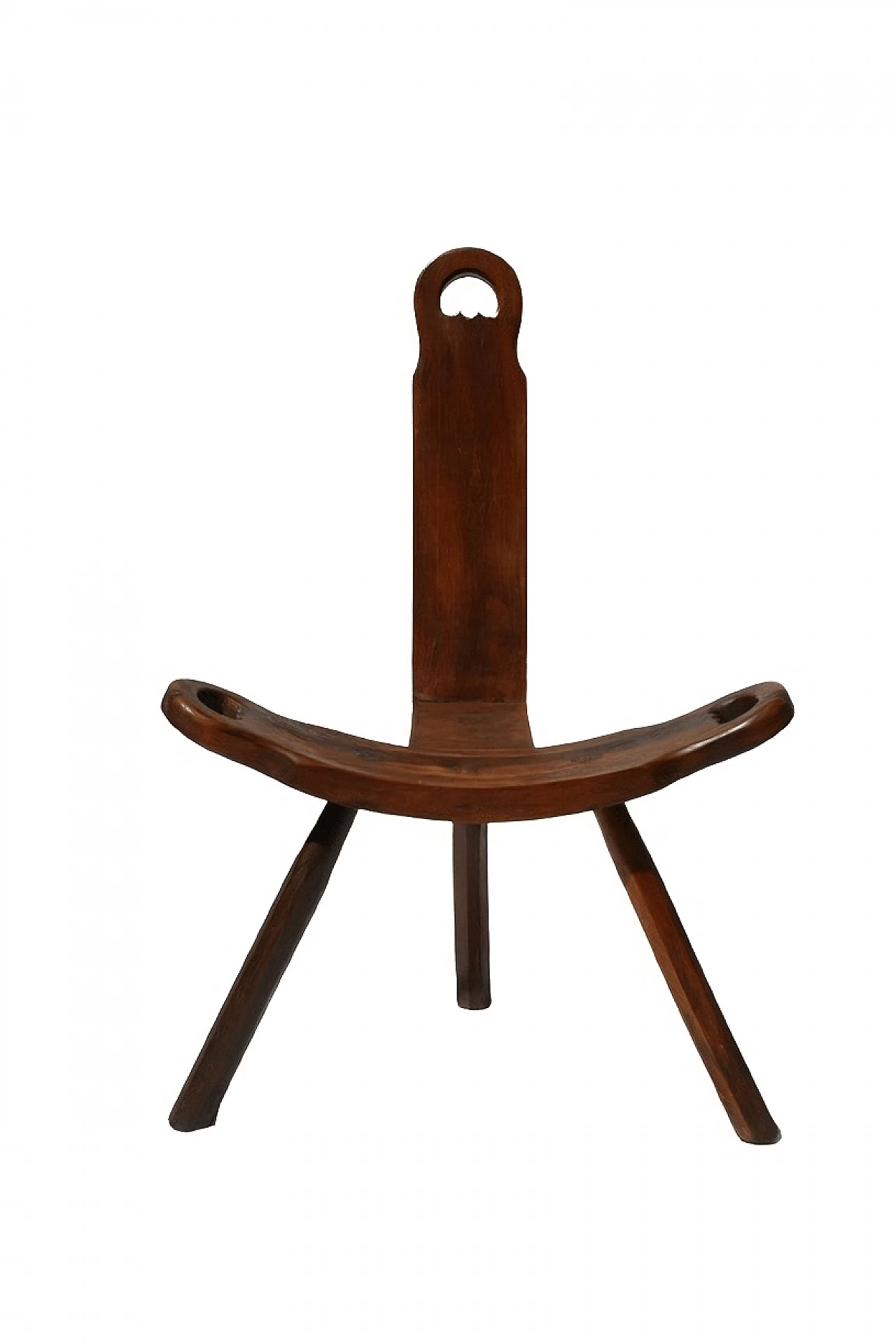 Wooden Tripod chair in the style of Charlotte Perriand, 1960s 1