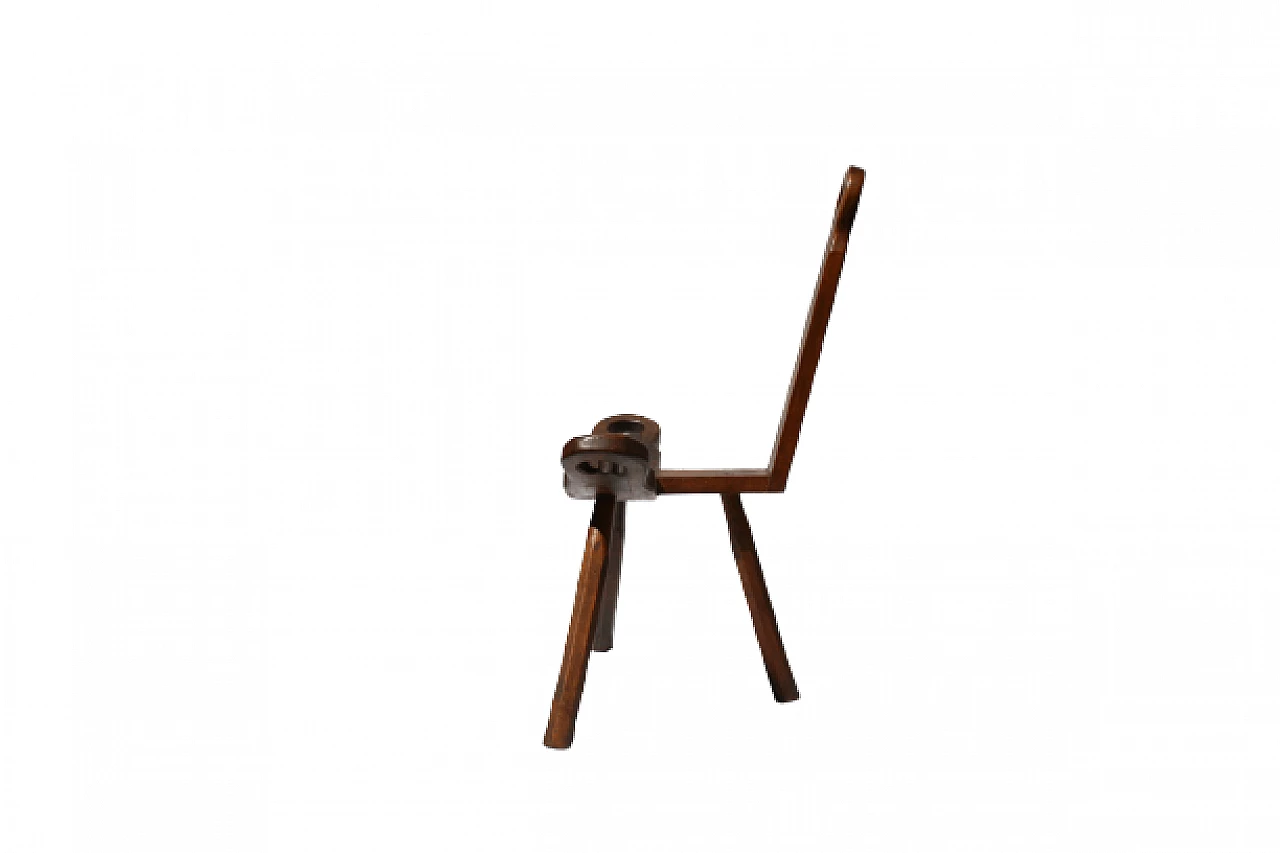 Wooden Tripod chair in the style of Charlotte Perriand, 1960s 2