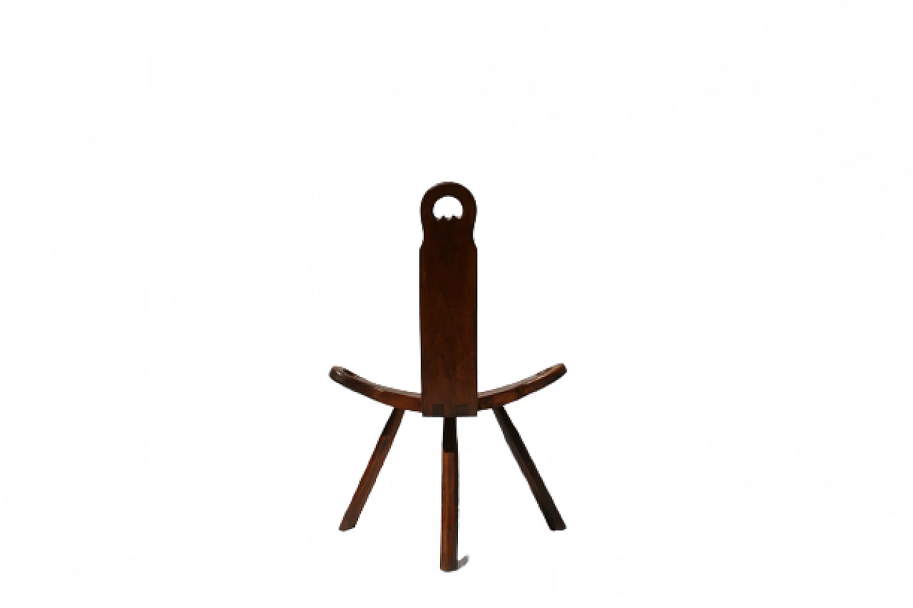 Wooden Tripod chair in the style of Charlotte Perriand, 1960s 3