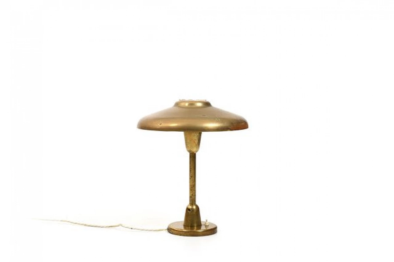 Danish brass table lamp attributed to Lyfa, 1950s 1