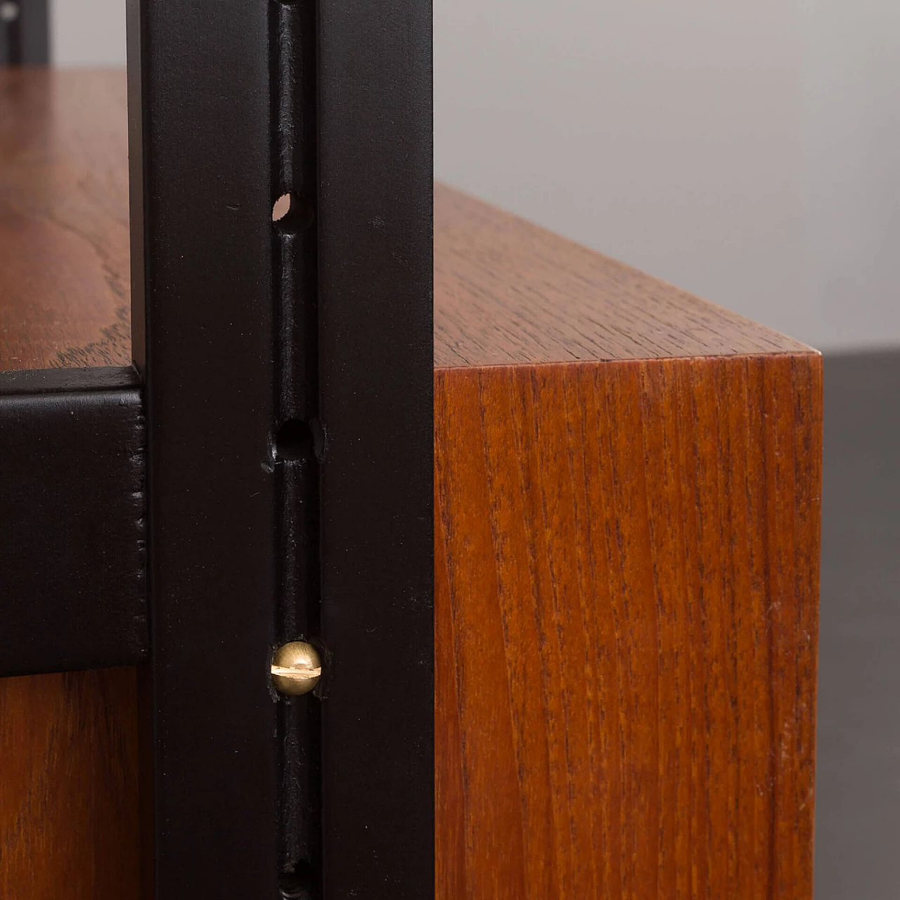 Teak and metal bookcase with desk by Ollie Borg for Asko, 1960s 9