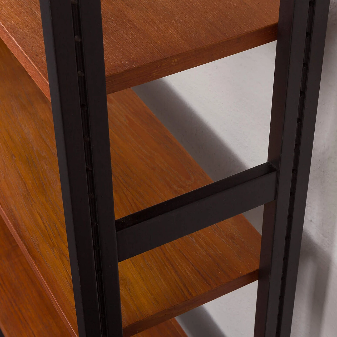 Teak and metal bookcase with desk by Ollie Borg for Asko, 1960s 11