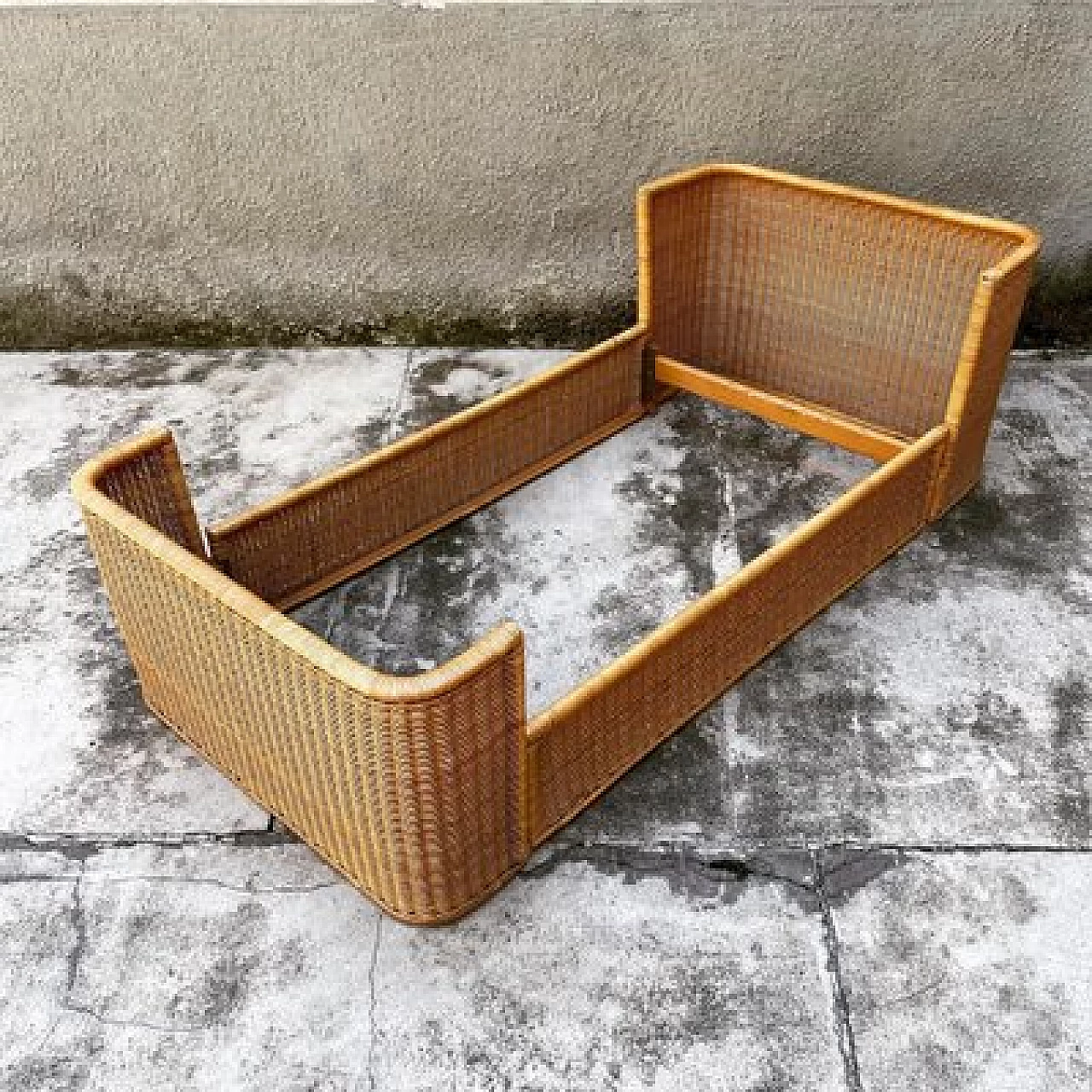 Wicker bed by Adalberto dal Lago for Germa, 1969 1