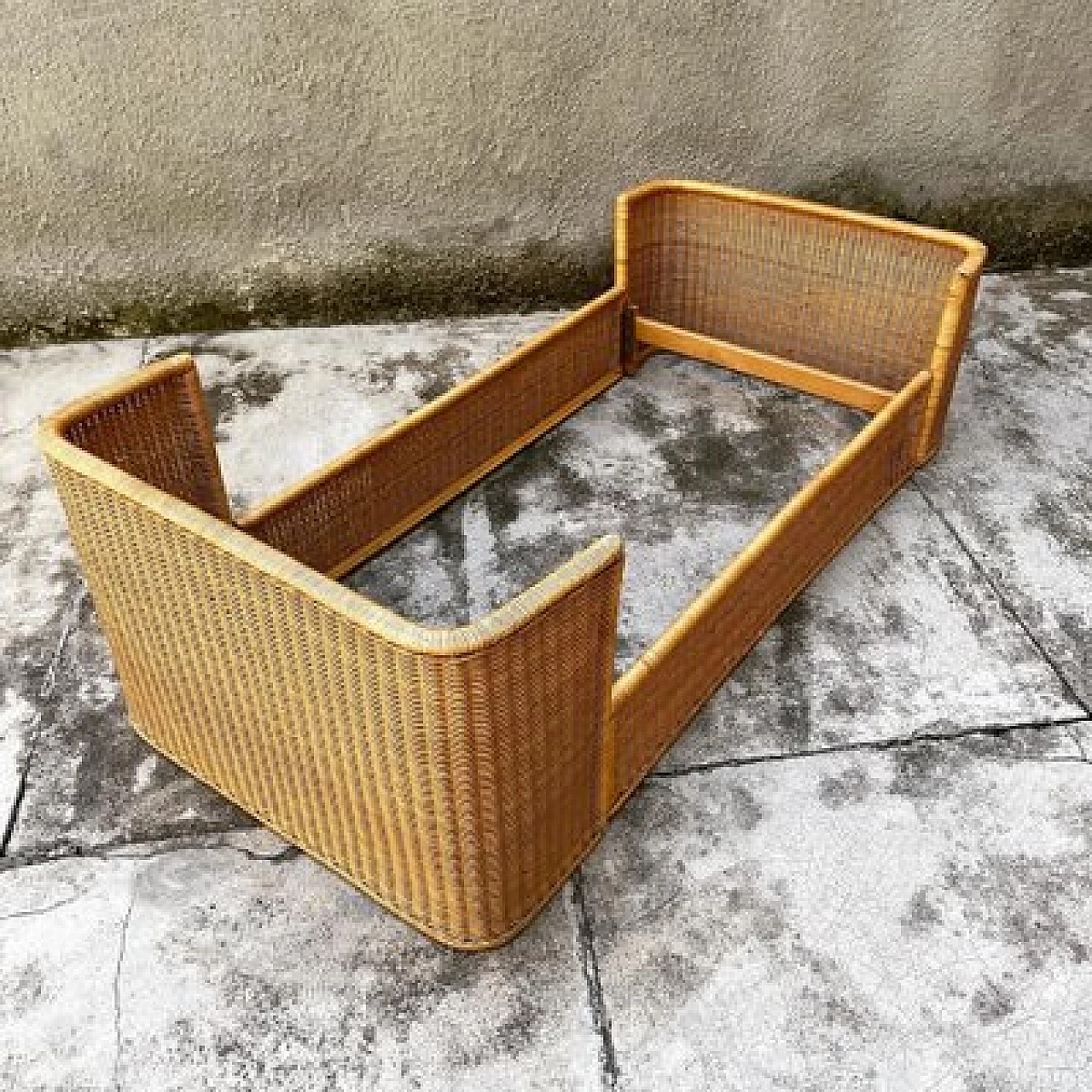 Wicker bed by Adalberto dal Lago for Germa, 1969 3