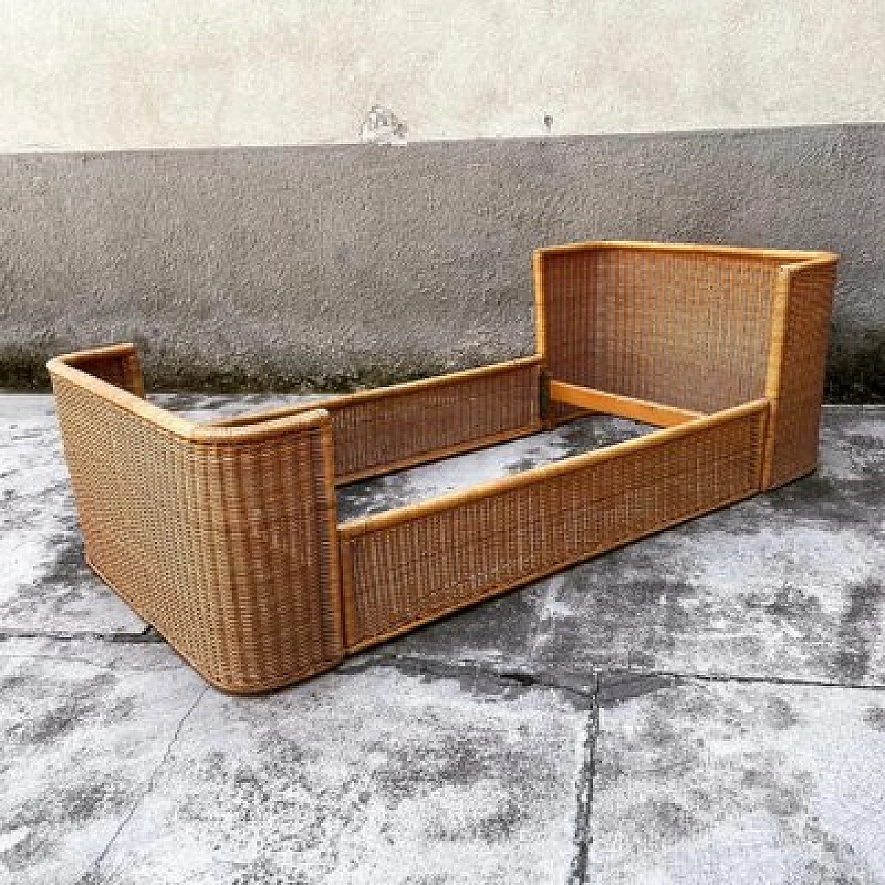 Wicker bed by Adalberto dal Lago for Germa, 1969 4