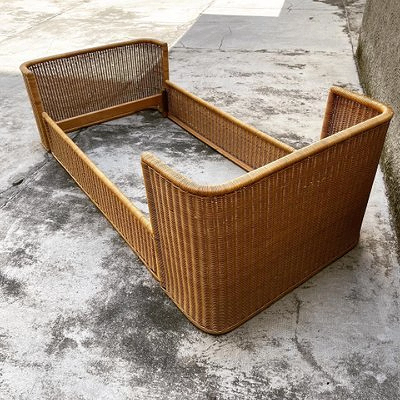 Wicker bed by Adalberto dal Lago for Germa, 1969 6