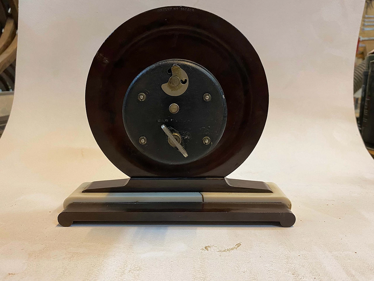 Marble and bronze table clock by Smiths 8 Day, 1930s 2