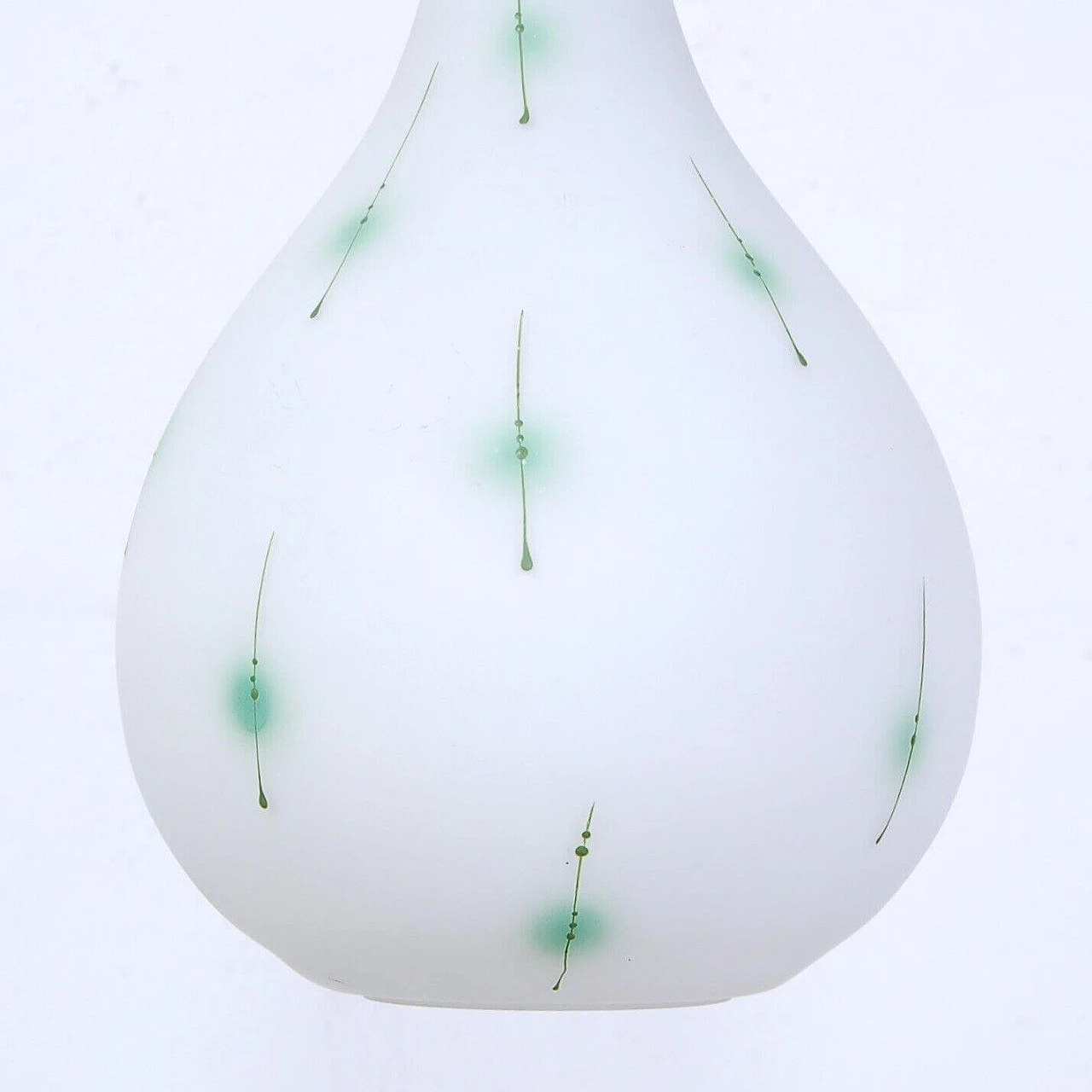 White opaline glass drop chandelier, 1960s 6