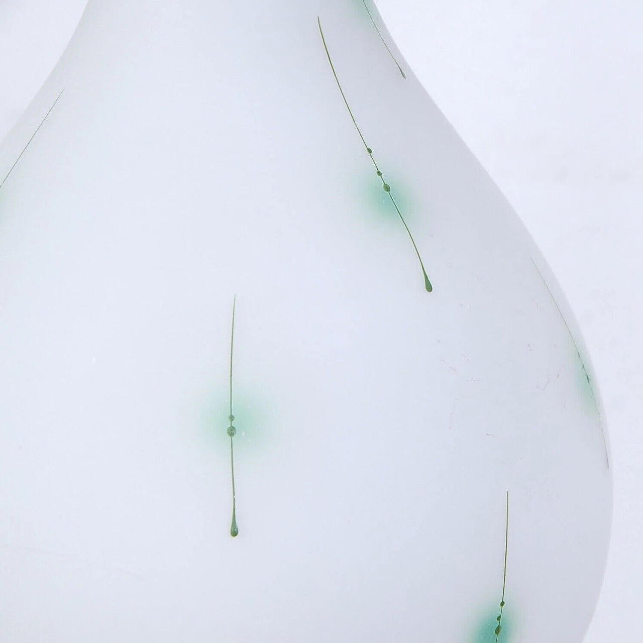 White opaline glass drop chandelier, 1960s 8