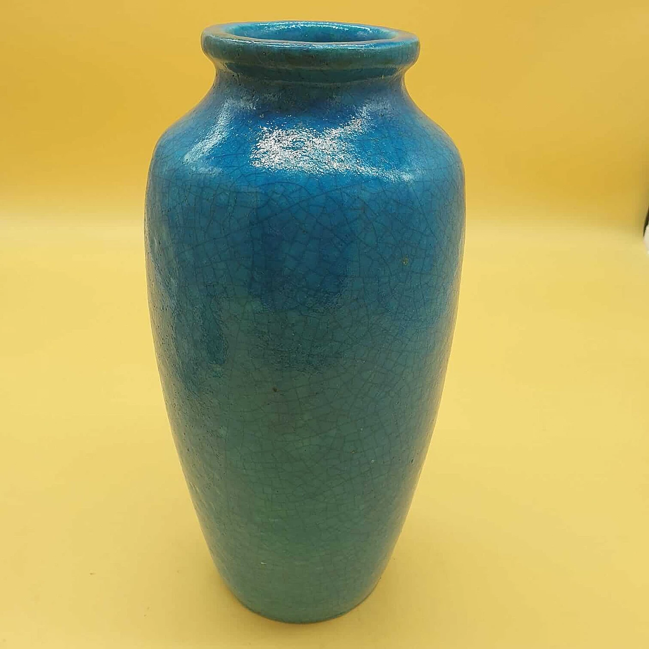 Lachenal vase, light blue cracked ceramics, mid-19th century 1