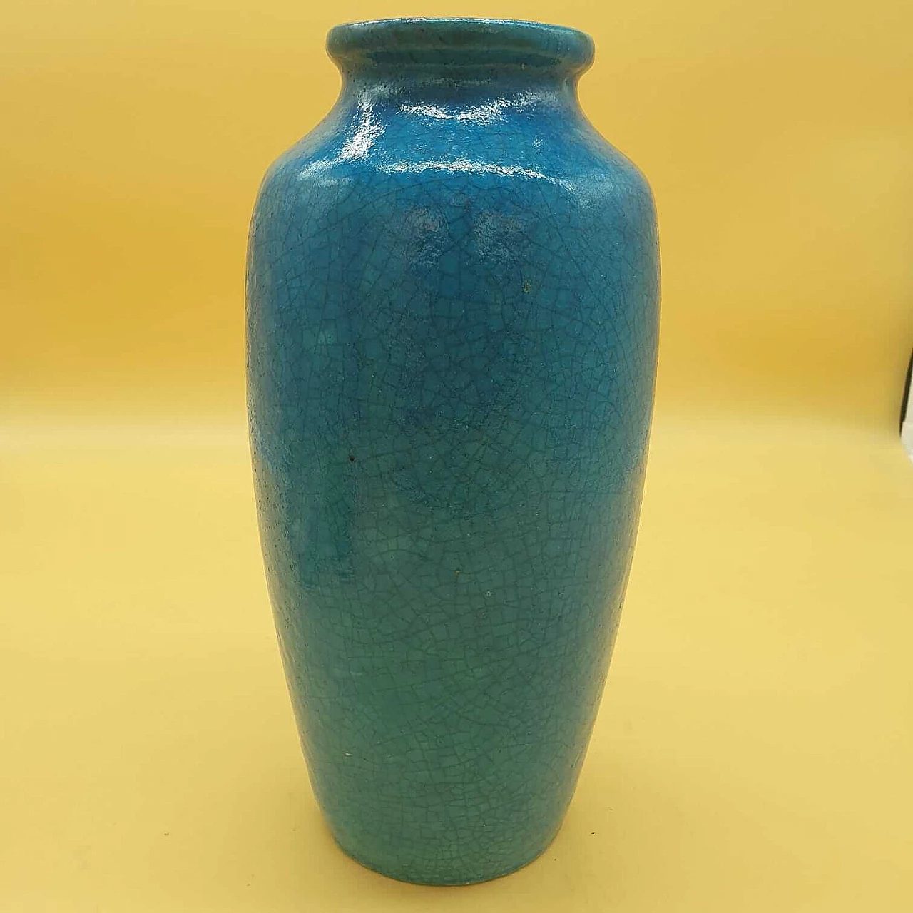 Lachenal vase, light blue cracked ceramics, mid-19th century 4