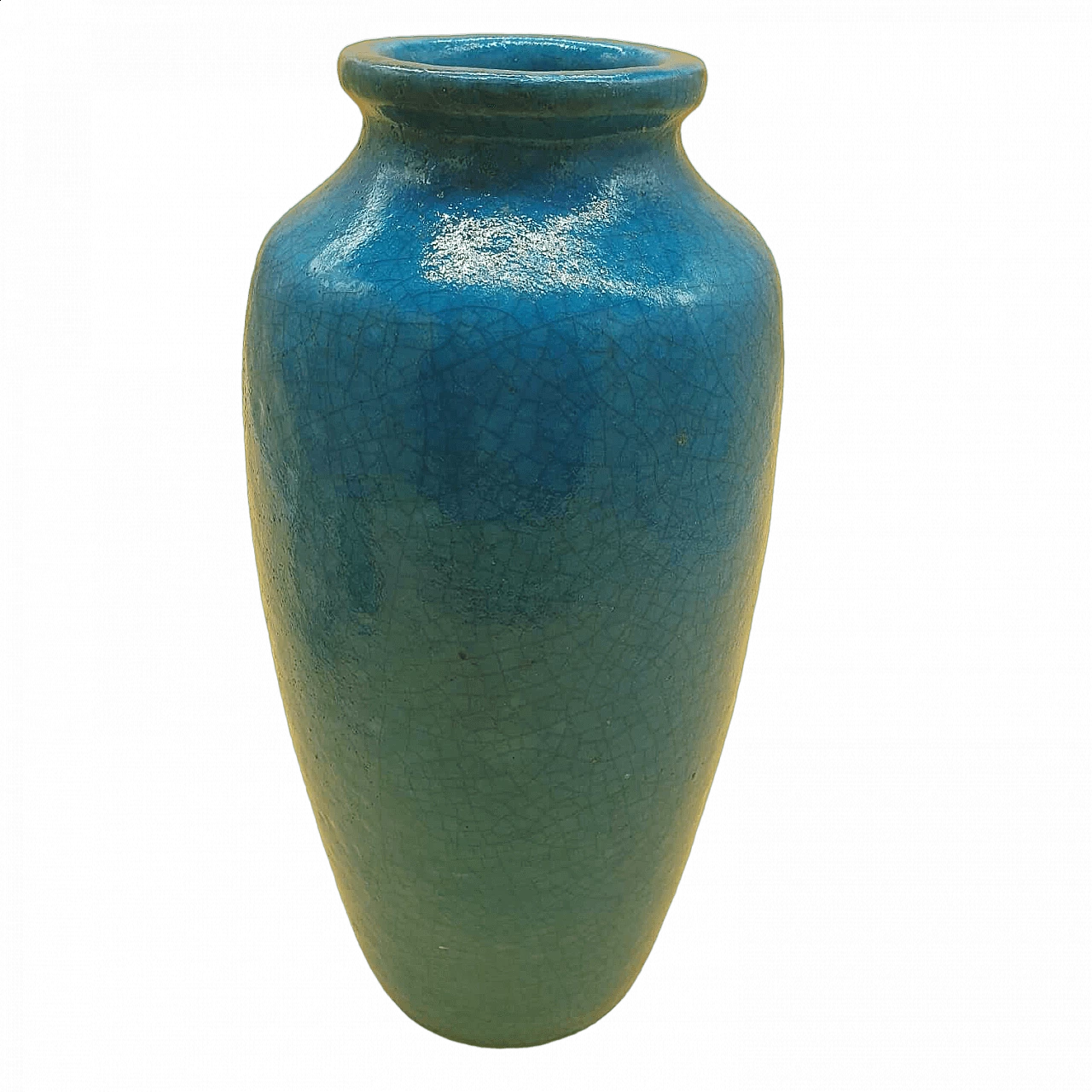 Lachenal vase, light blue cracked ceramics, mid-19th century 5