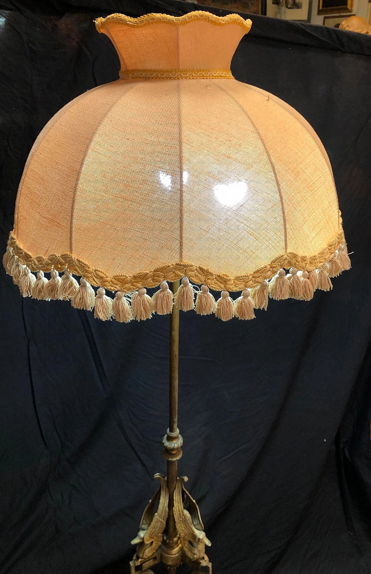 Bronze and fabric floor lamp, mid-19th century 1