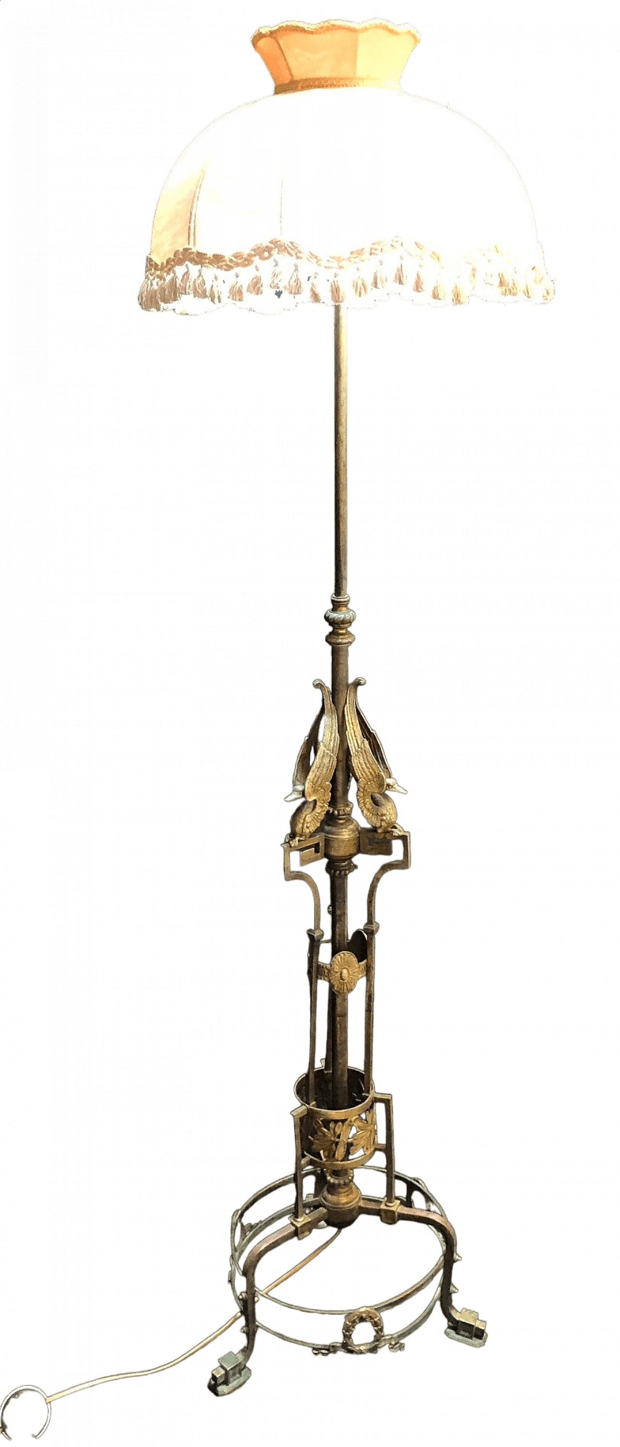 Bronze and fabric floor lamp, mid-19th century 4