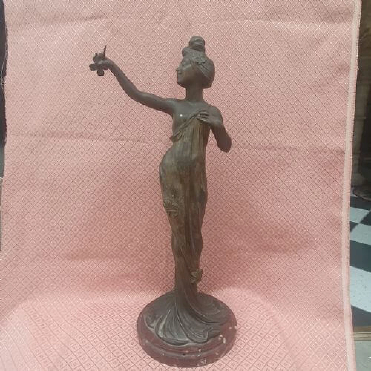 Female metal sculpture, early 20th century 4