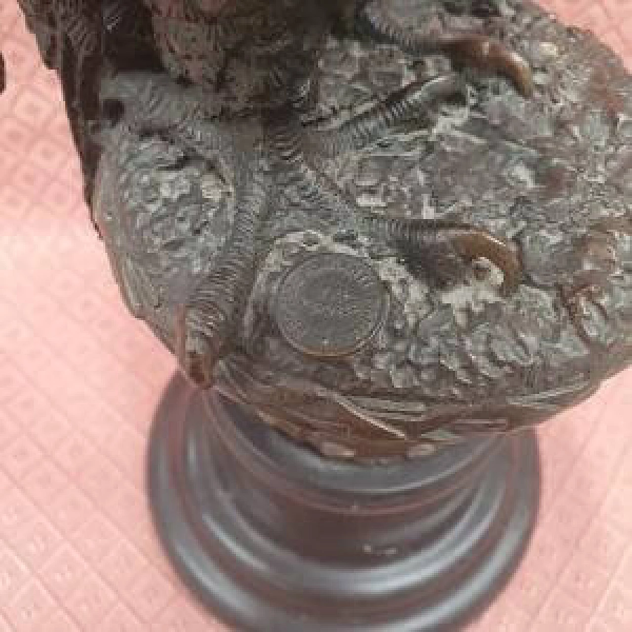 Bronze sculpture with marble base, early 20th century 4