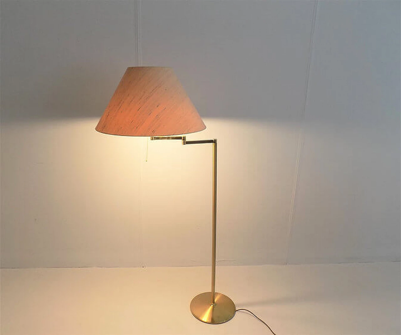 Brass floor lamp with swivel arm, late 20th century 2