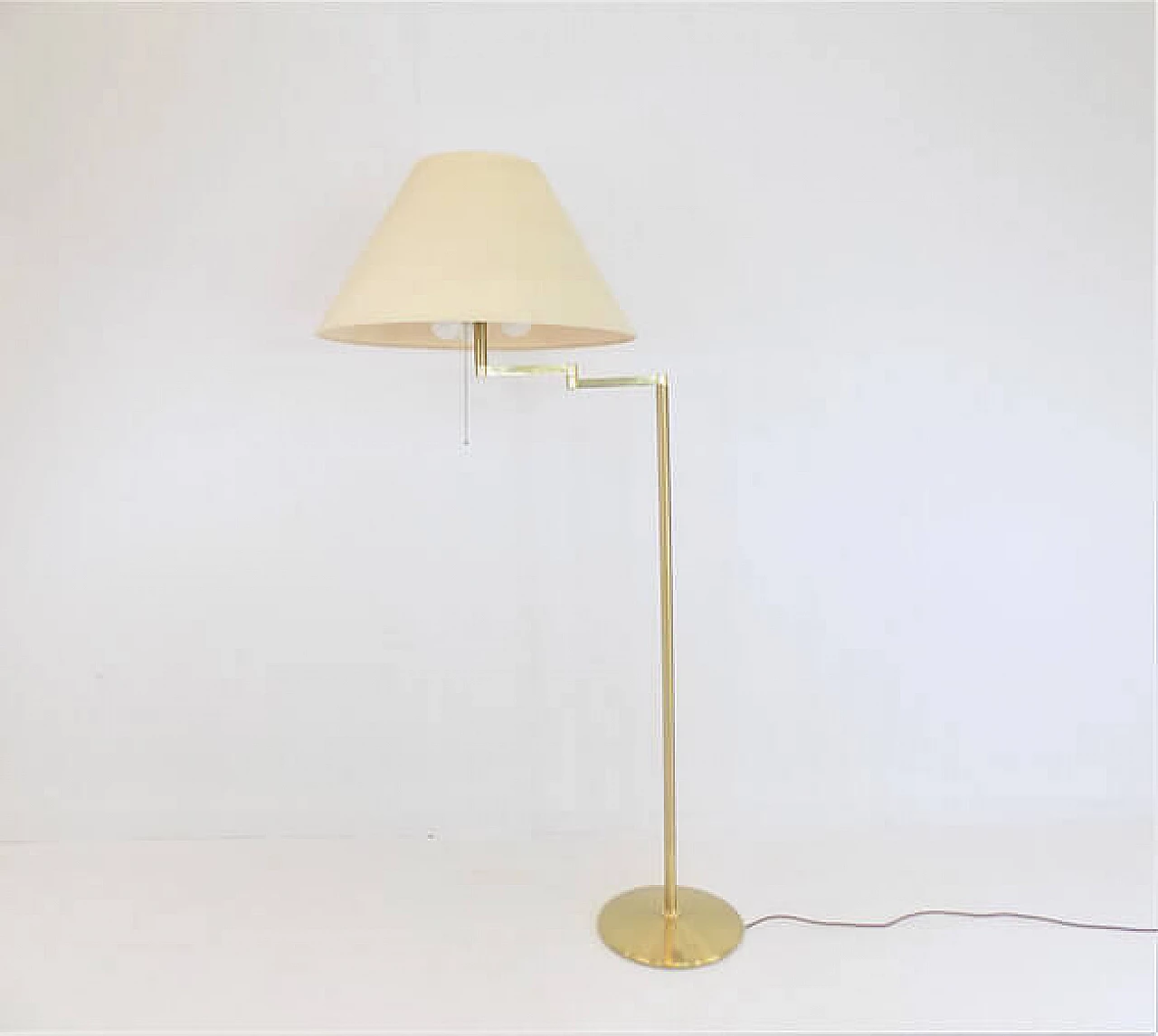 Brass floor lamp with swivel arm, late 20th century 15