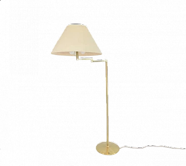 Brass floor lamp with swivel arm, late 20th century