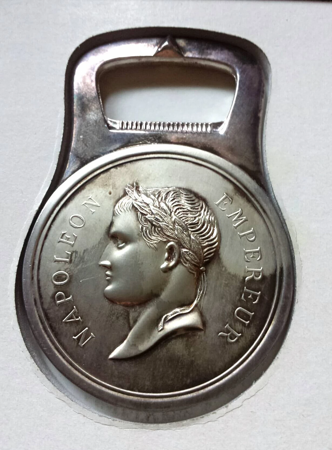 Christofle silver bottle opener with Napoleon Emperor, 1950s 1