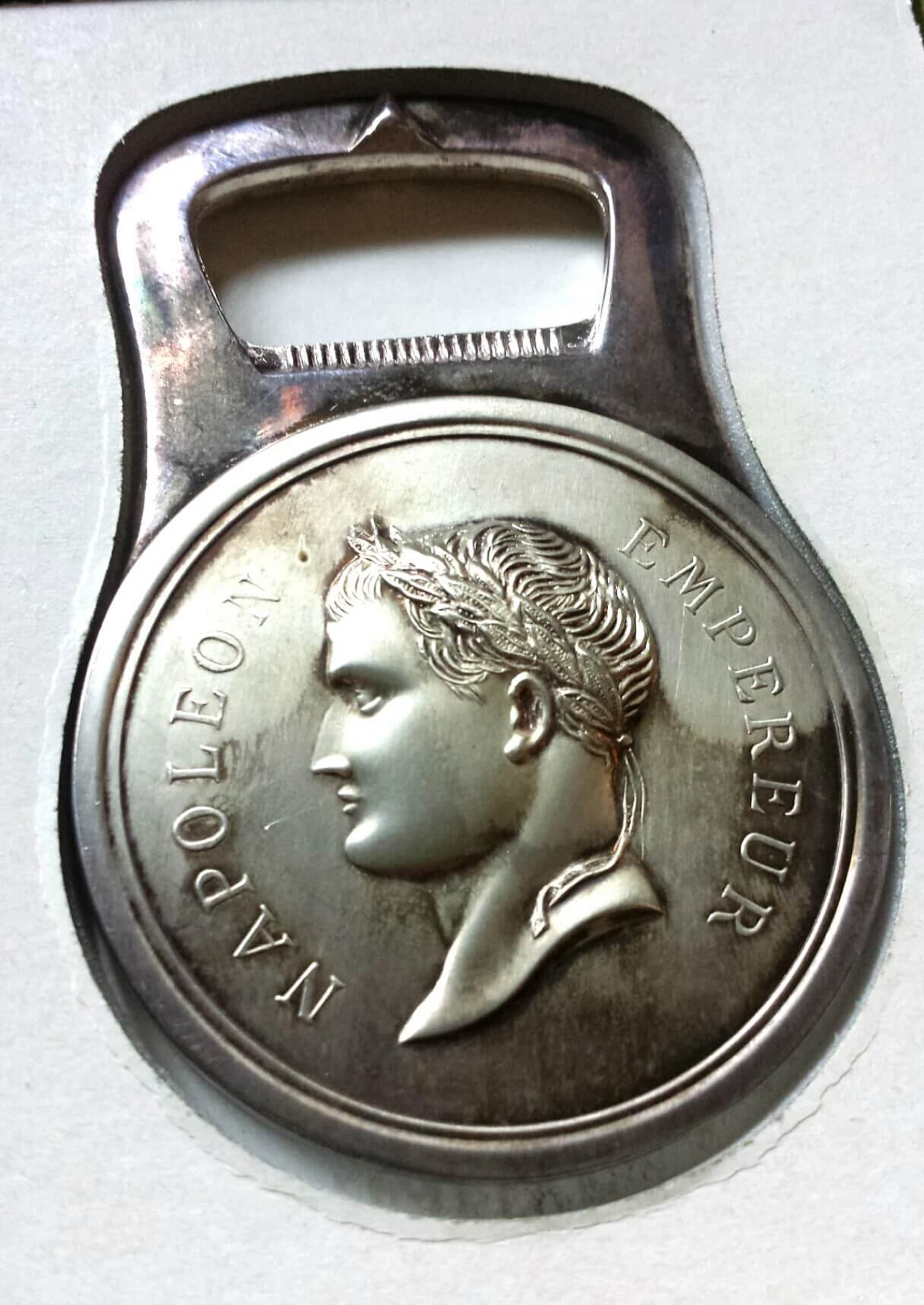 Christofle silver bottle opener with Napoleon Emperor, 1950s 3