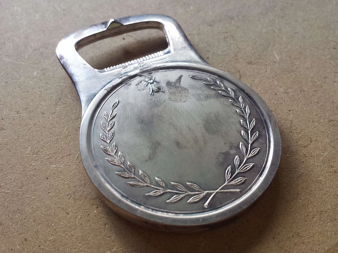 Christofle silver bottle opener with Napoleon Emperor, 1950s 5