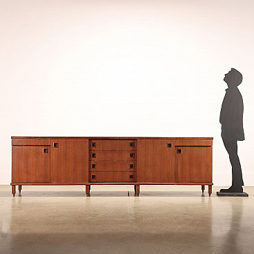 Credenza Vintage Anni 60 Legno Impiallacciato di Teak Ante Battenti