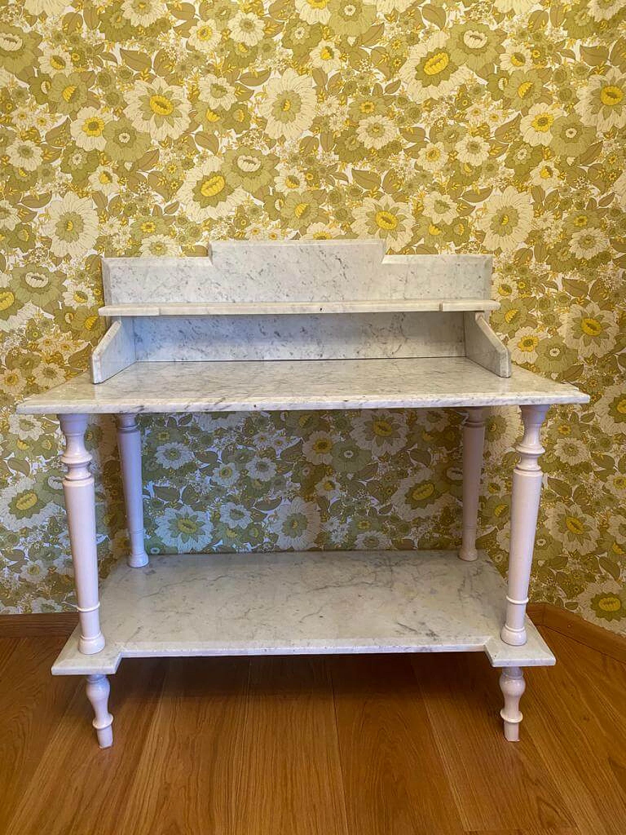 White Carrara marble vanity table, early 20th century 1