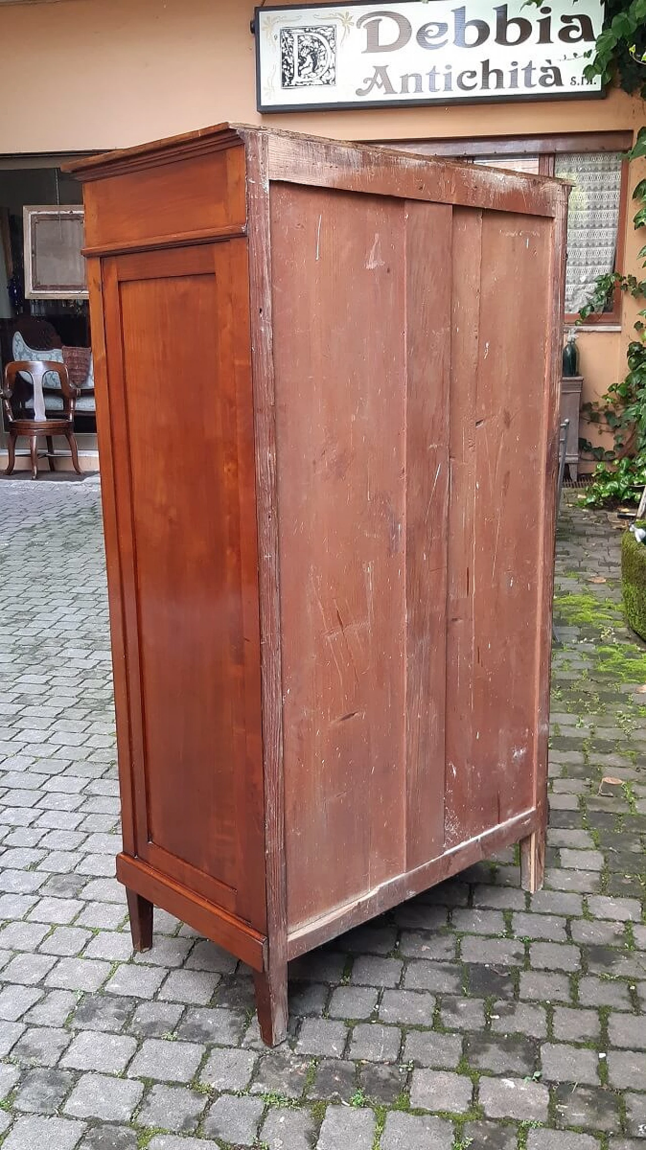 Secretaire in cherry wood with mirror, second half of the 19th century 1