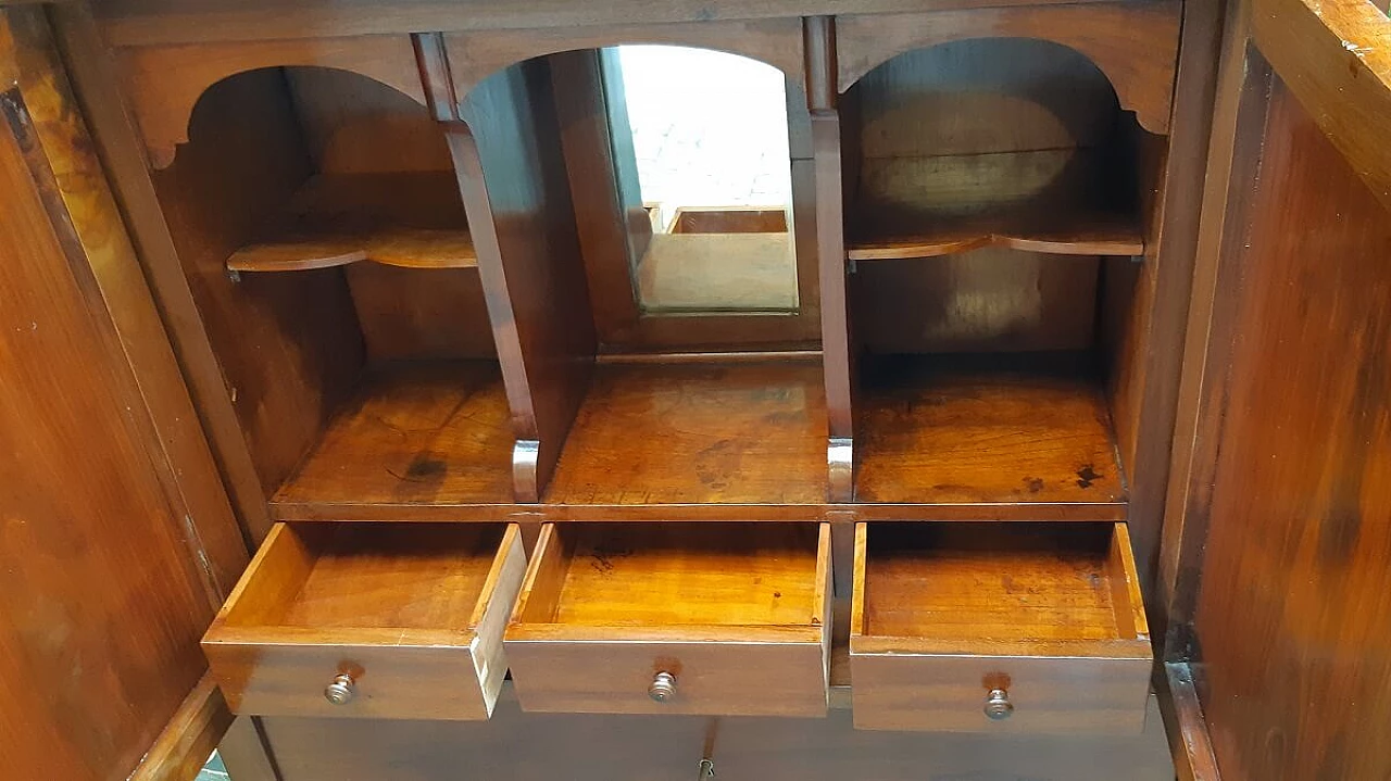 Secretaire in cherry wood with mirror, second half of the 19th century 7