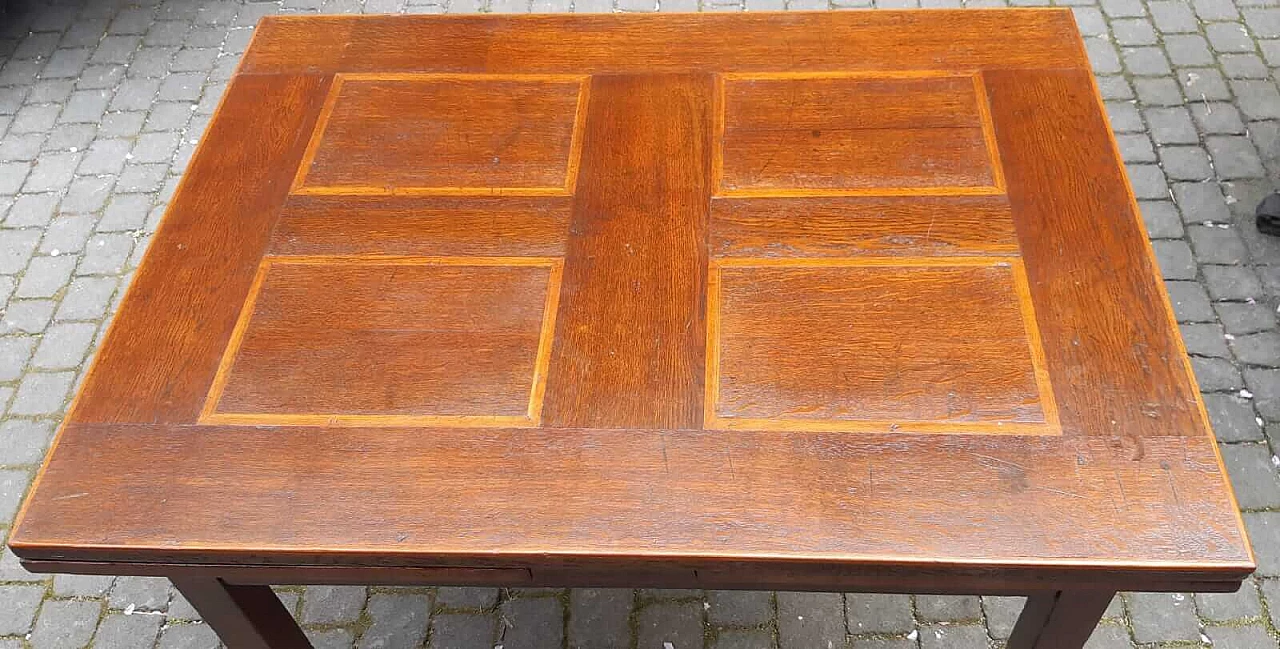 Extending oak table with threaded top in Empire style, 19th century 8