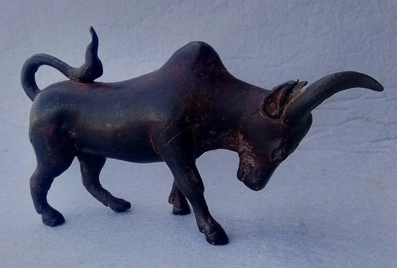 Asian bronze bull sculpture 1