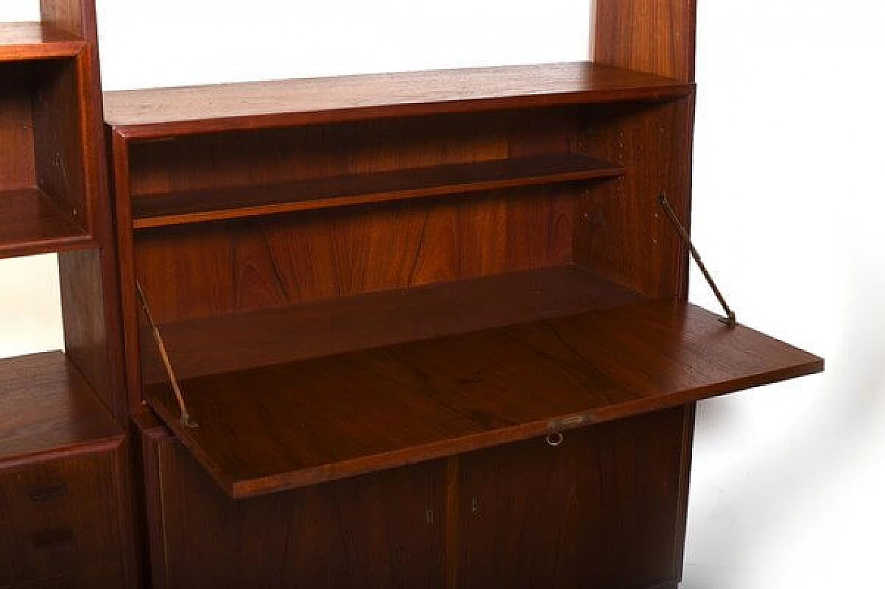 Danish teak bookcase with compartments and drawers, 1950s 6