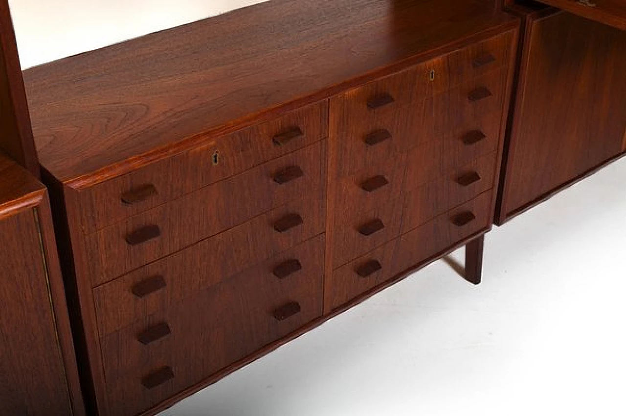 Danish teak bookcase with compartments and drawers, 1950s 8