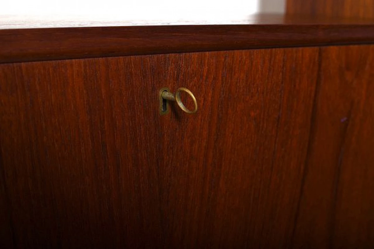 Danish teak bookcase with compartments and drawers, 1950s 11