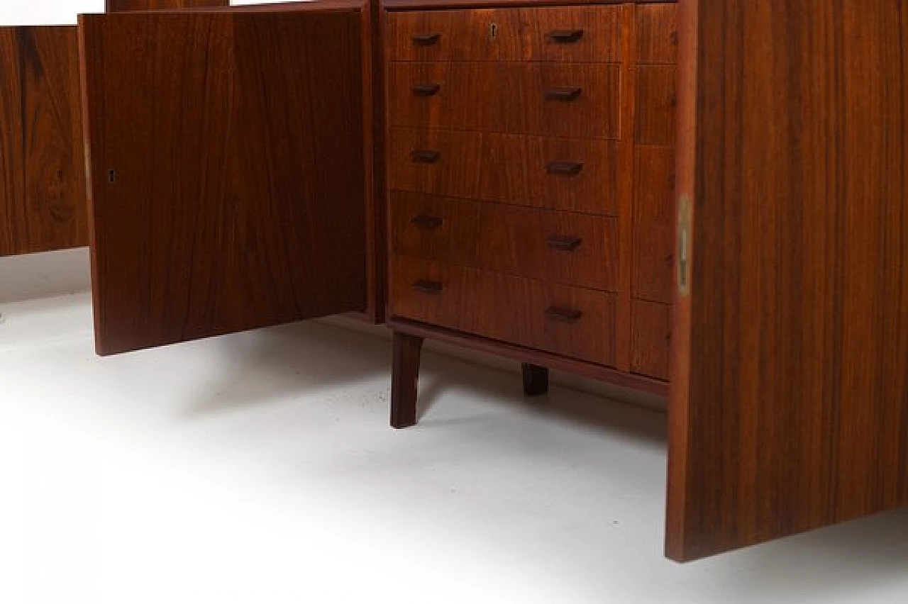 Danish teak bookcase with compartments and drawers, 1950s 12