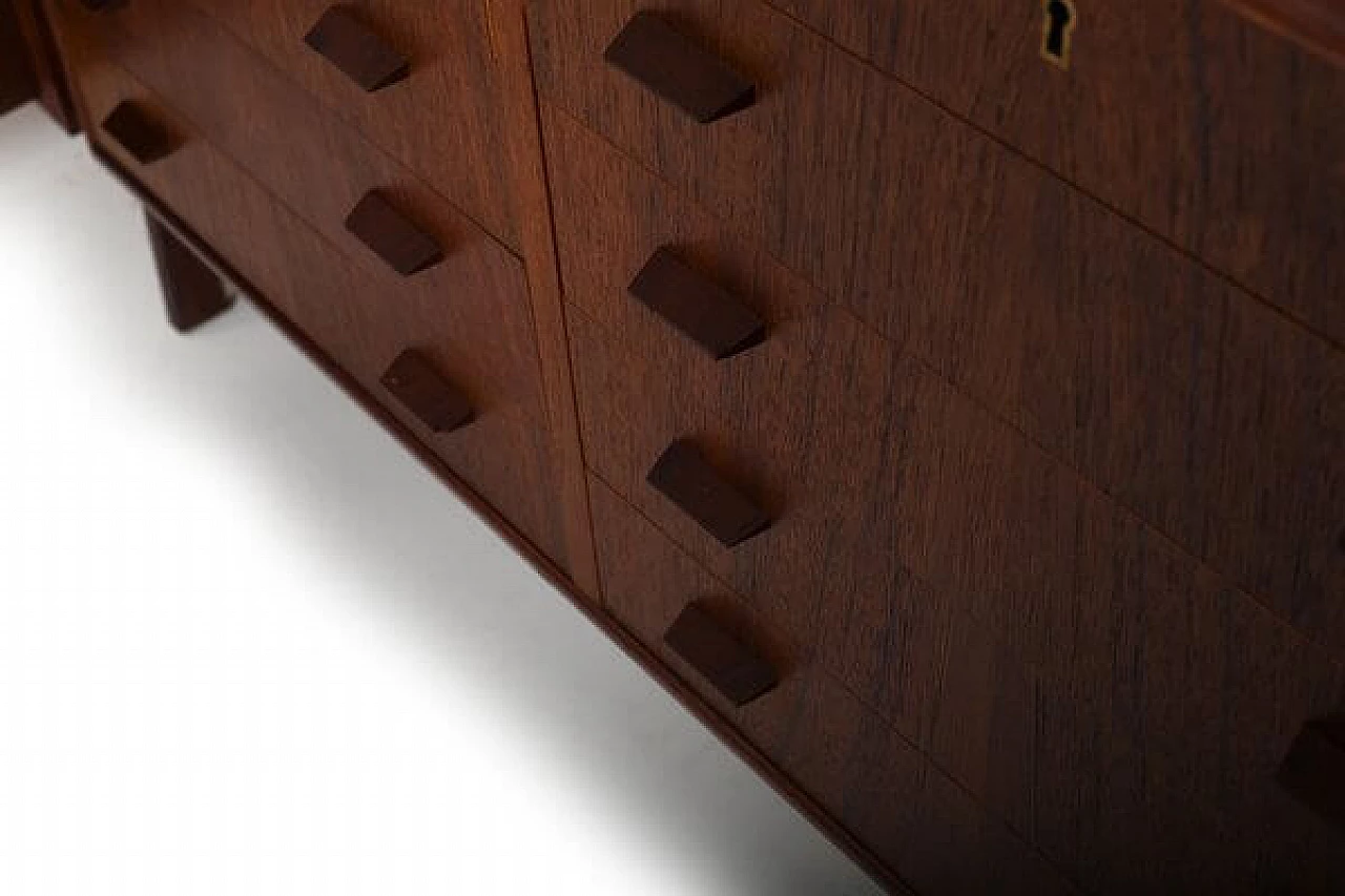 Danish teak bookcase with compartments and drawers, 1950s 13