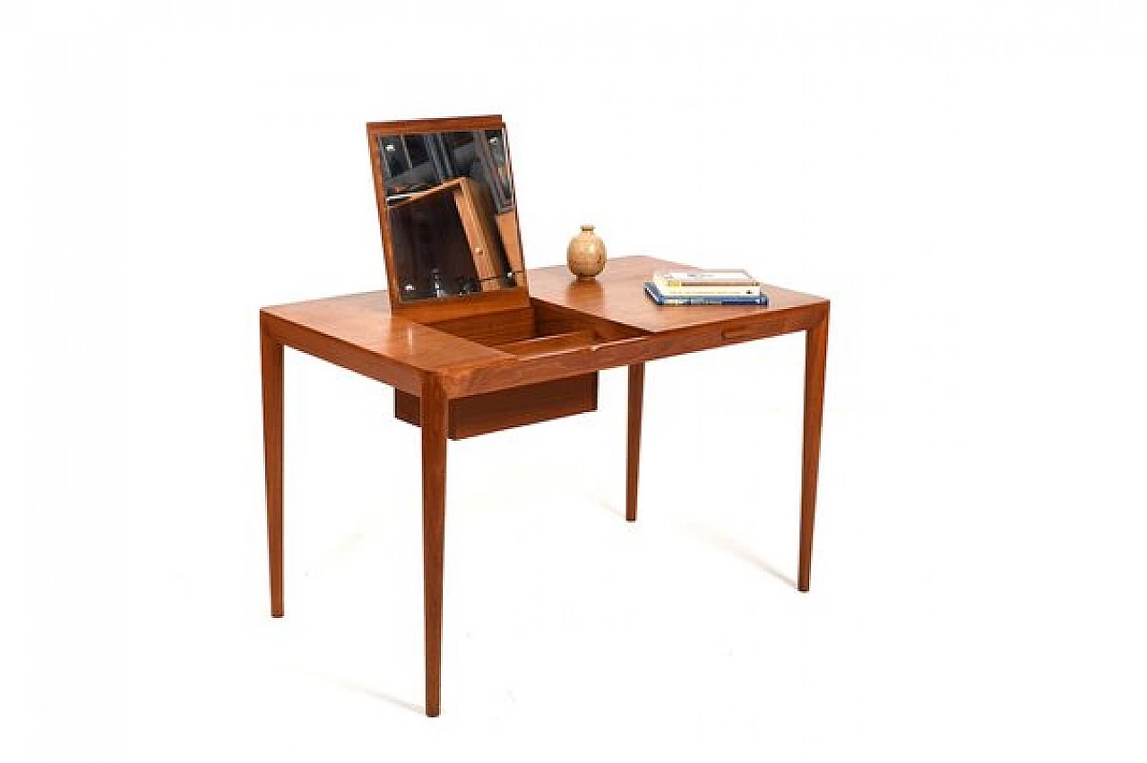 Teak vanity table by Severin Hansen Jr. for Haslev Møbelsnedkeri, 1950s 3