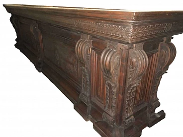 Mahogany and poplar counter with marble top, early 20th century