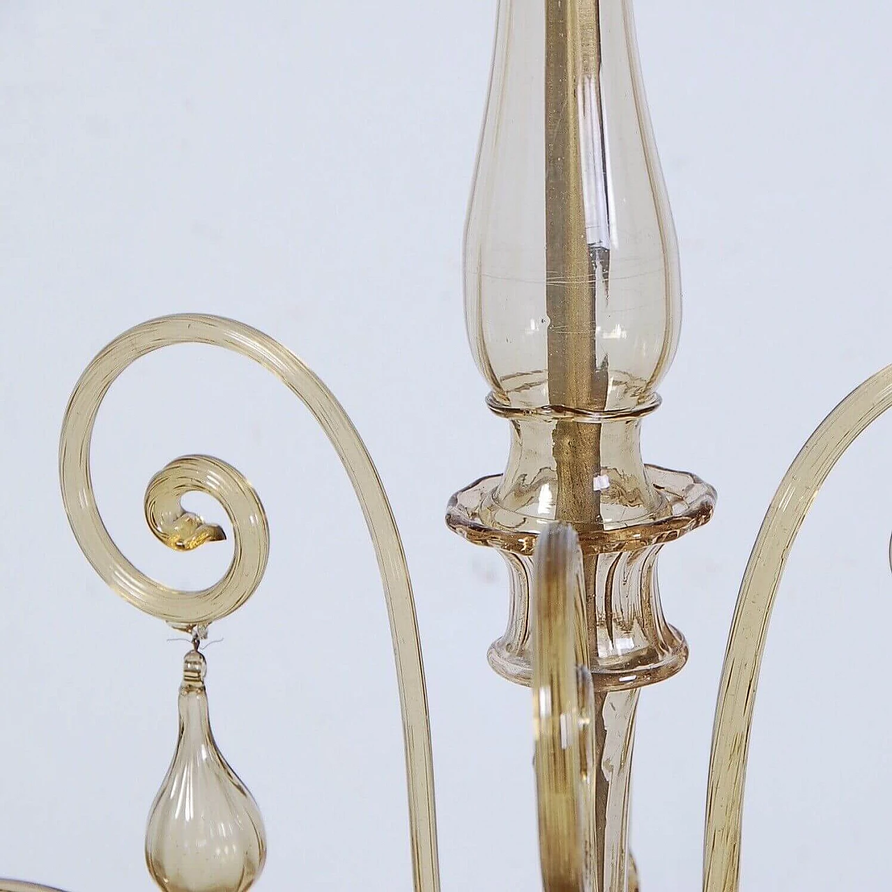 Murano glass chandelier with 3 bells, 1940s 4