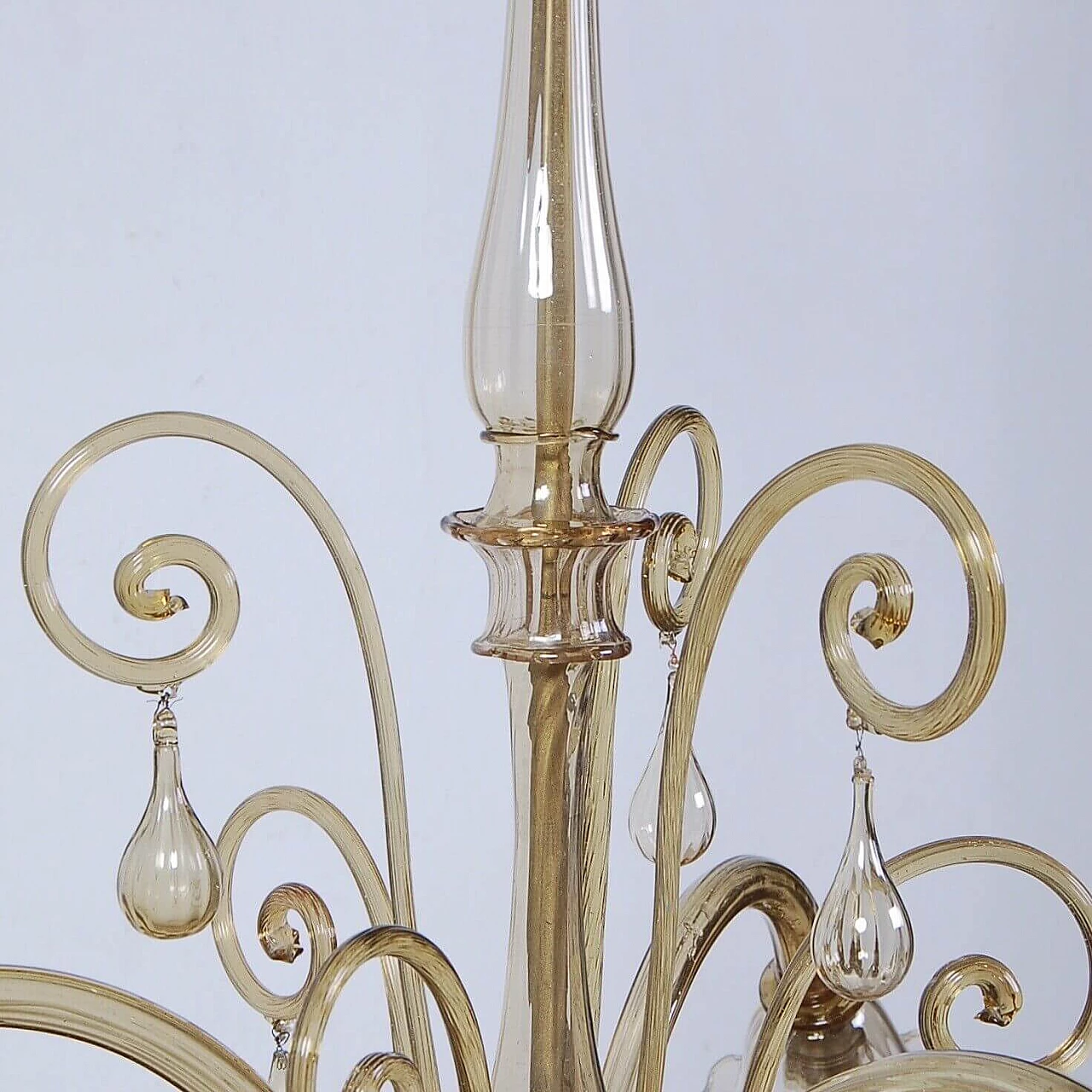 Murano glass chandelier with 3 bells, 1940s 5