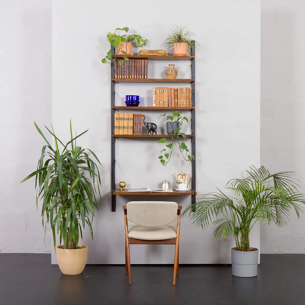 Royal hanging bookcase with desk by Poul Cadovius, 1960s 1