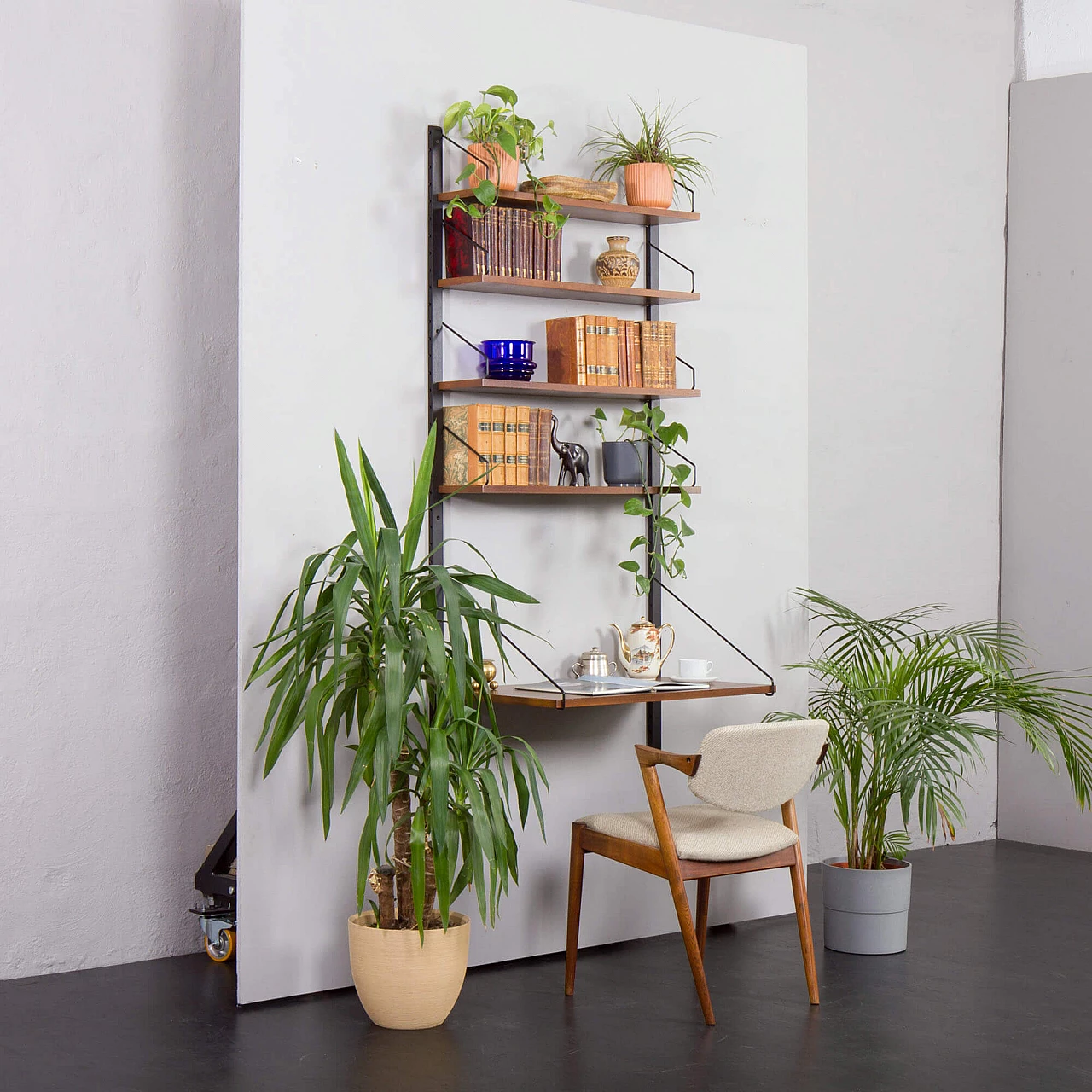 Royal hanging bookcase with desk by Poul Cadovius, 1960s 2