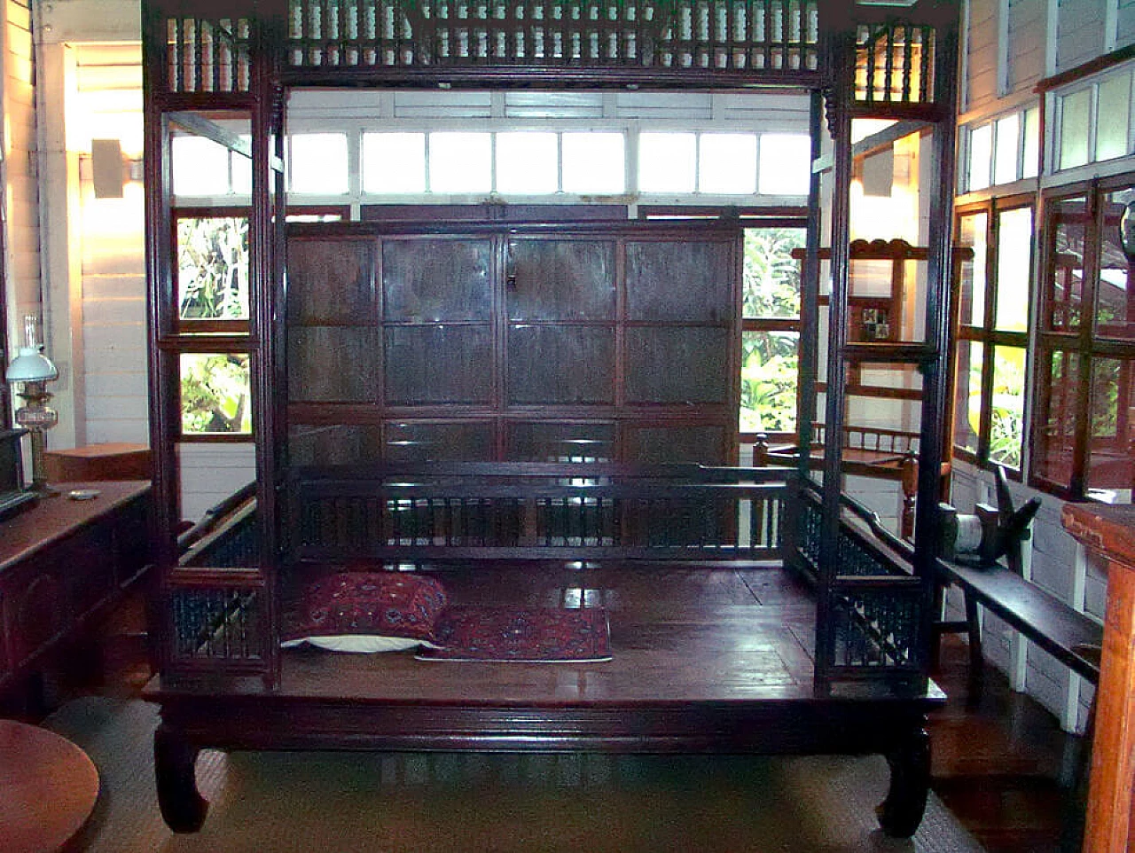 Thai solid teak canopy bed 1